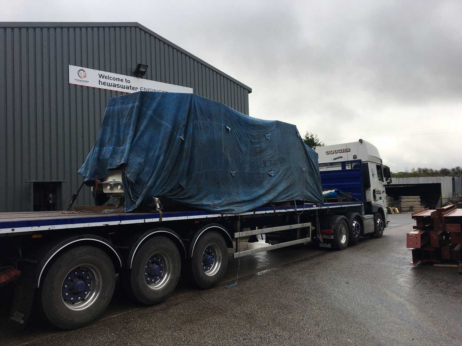 Sandgrinders en route to China - Hewaswater Engineering South West